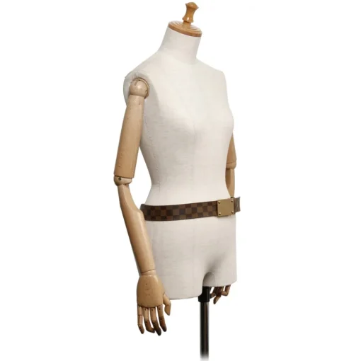 Louis Vuitton Vintage - Damier Ebene Inventeur Belt - Brown Gold - Leather Belt - Luxury High Quality - Avvenice