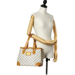 Louis Vuitton Vintage - Damier Hampstead PM White Blue Damier Canvas and Vachetta Leather Shoulder Bag - Luxury High Quality - Avvenice^ Vintage Bags