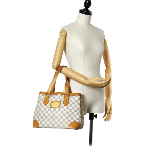 Louis Vuitton Vintage - Damier Hampstead PM White Blue Damier Canvas and Vachetta Leather Shoulder Bag - Luxury High Quality - Avvenice^ Vintage Bags
