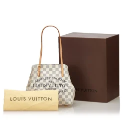 Louis Vuitton Vintage - Damier Azur Cabas Adventure PM Bag - White Ivory Blue - Damier Leather Handbag - Luxury High Quality - Avvenice