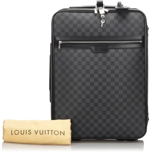 Louis Vuitton Vintage - Damier Graphite Pegase 55 - Black Gray - Damier Canvas and Leather Trolley - Luxury High Quality - Avvenice^ Vintage Luggage