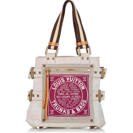 Louis Vuitton Vintage - Globe Shopper Cabas PM - White Pink - Canvas Tote Bag - Luxury High Quality - Avvenice^ Vintage Bags