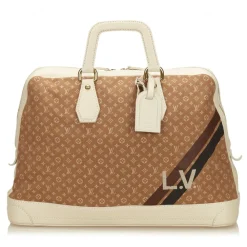 Louis Vuitton Vintage - Mini Lin Initiales Isfahan Travel Bag - Brown Camel - Fabric and Leather Handbag - Luxury High Quality - Avvenice^ Vintage Bags