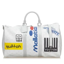 Louis Vuitton Vintage - Monogram Antartica Keepall Bandouliere Logo Story 50 Bag - White - Leather Handbag - Luxury High Quality - Avvenice^ Vintage Luggage | Vintage Bags