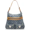 Louis Vuitton Vintage - Monogram Denim Baggy GM Bag - Blue - Denim and Vachetta Leather Handbag - Luxury High Quality - Avvenice