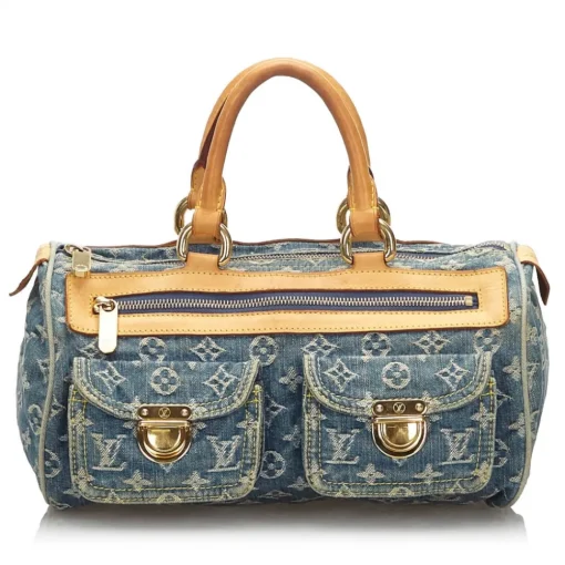 Louis Vuitton Vintage - Monogram Denim Neo Speedy Bag - Denim - Leather Handbag - Luxury High Quality - Avvenice^ Vintage Bags