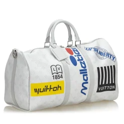 Louis Vuitton Vintage - Monogram Antartica Keepall Bandouliere Logo Story 50 Bag - White - Leather Handbag - Luxury High Quality - Avvenice^ Vintage Luggage | Vintage Bags