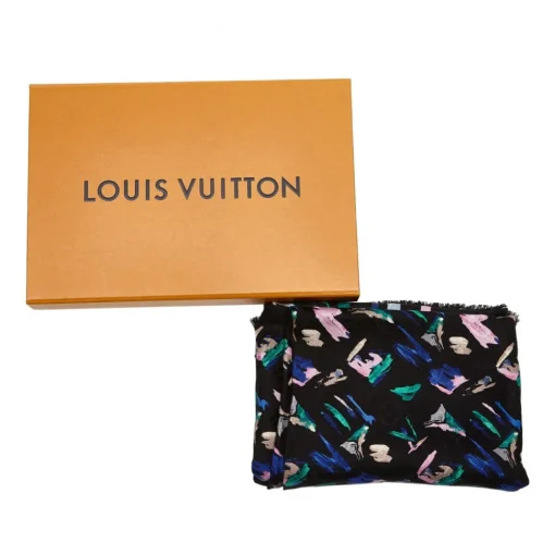 Louis Vuitton Vintage - Splash Scarf - Black - Silk and Wool Scarf - Luxury High Quality - Avvenice^ Vintage Scarves