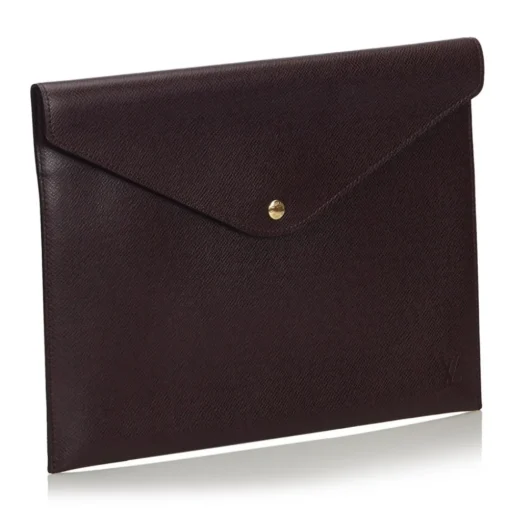 Louis Vuitton Vintage - Taiga Document Case Clutch Bag - Red Burgundy - Taiga Leather Pochette - Luxury High Quality - Avvenice^ Vintage Bags