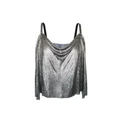 Margaux Avila - Birkin Top - Silver - Shirt - Made in Italy - Luxury Exclusive Collection - Avvenice^ Tops
