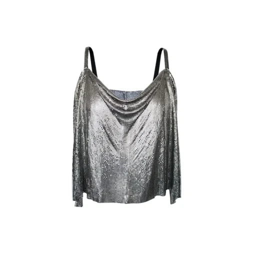 Margaux Avila - Birkin Top - Silver - Shirt - Made in Italy - Luxury Exclusive Collection - Avvenice^ Tops