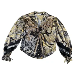 Margaux Avila - Sleeve Shirt - Brown Black - Shirt - Made in Italy - Luxury Exclusive Collection - Avvenice