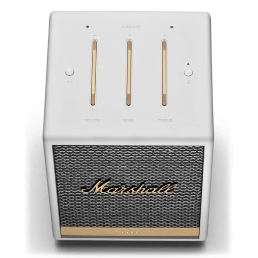 Marshall - Uxbridge Voice with Google Assistant - White - Portable Bluetooth Speaker - Iconic Premium High Quality Speaker - Avvenice