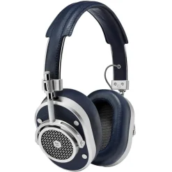 Master & Dynamic Master & Dynamic - MH40 - Silver Metal / Navy Leather - Premium High Quality and Performance Over-Ear Headphones - Avvenice