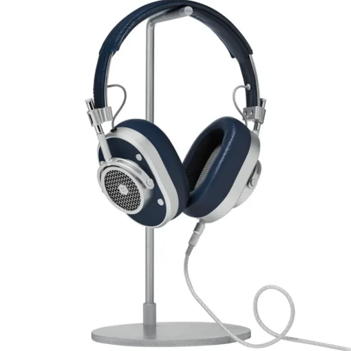 Master & Dynamic Master & Dynamic - MH40 - Silver Metal / Navy Leather - Premium High Quality and Performance Over-Ear Headphones - Avvenice