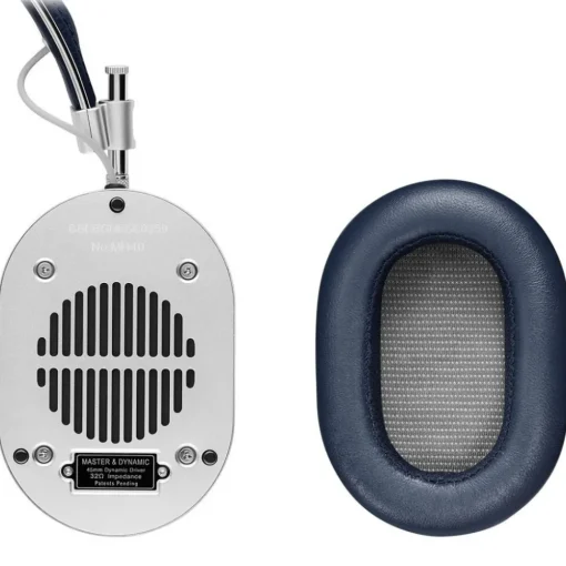 Master & Dynamic Master & Dynamic - MH40 - Silver Metal / Navy Leather - Premium High Quality and Performance Over-Ear Headphones - Avvenice