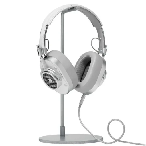 Master & Dynamic Master & Dynamic - MH40 - Zero Halliburton Kit - Silver Metal / White Leather - Premium High Quality Over-Ear Headphones - Avvenice