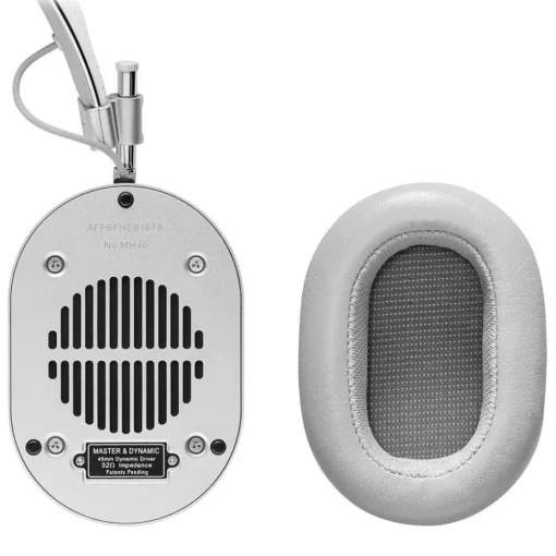 Master & Dynamic Master & Dynamic - MH40 - Zero Halliburton Kit - Silver Metal / White Leather - Premium High Quality Over-Ear Headphones - Avvenice