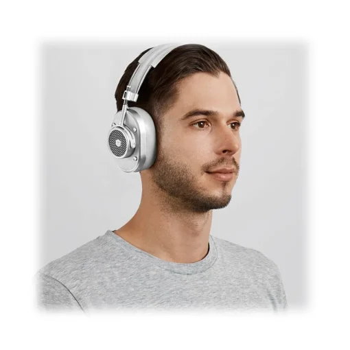 Master & Dynamic Master & Dynamic - MH40 Wireless - Silver Metal / Silver Canvas - Premium High Quality and Performance Over-Ear Headphones - Avvenice