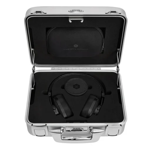 Master & Dynamic Master & Dynamic - MW60 - Halliburton Case - Black Metal / Black Leather - Premium High Quality Wireless Over-Ear Headphones - Avvenice