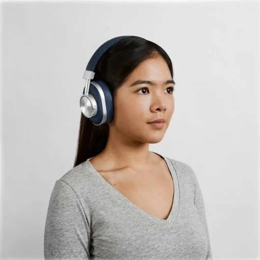 Master & Dynamic Master & Dynamic - MW60 - Silver Metal / Navy Leather - Premium High Quality and Performance Wireless Over-Ear Headphones - Avvenice