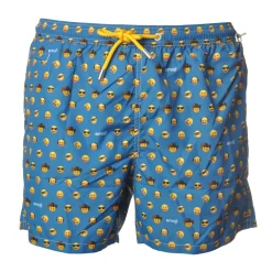 MC2 Saint Barth - Boxer Swimsuit in Emoji Pattern - Light Blue - Luxury Exclusive Collection - Avvenice