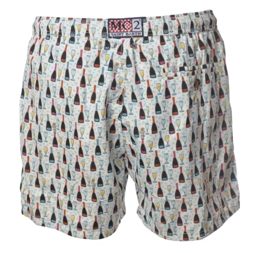 MC2 Saint Barth - Boxer Swimsuit Bellavista - White Pattern - Luxury Exclusive Collection - Avvenice^ Swimwear