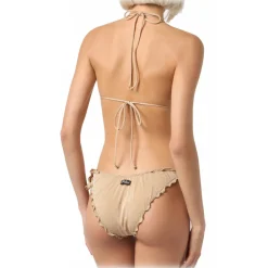 MC2 Saint Barth - Lurex Bikini with Ruffled Edges - Gold - Luxury Exclusive Collection - Avvenice^ Swimwear