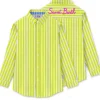 MC2 Saint Barth - Oversized Striped Shirt - White/Fluo Yellow - Luxury Exclusive Collection - Avvenice^ Shirts
