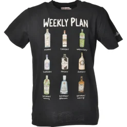 MC2 Saint Barth - T-Shirt with Bottles Print Weekly Plan - Blue - Luxury Exclusive Collection - Avvenice^ T-shirt