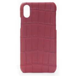 2 ME Style - Case Croco Rouge Vif - iPhone XS Max - Crocodile Leather Cover - Avvenice