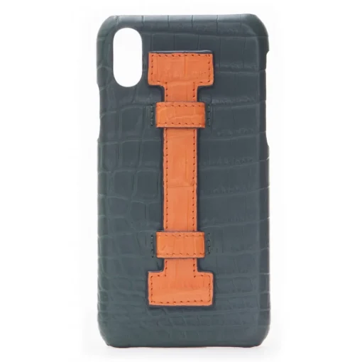 2 ME Style - Case Fingers Croco Green / Orange - iPhone X / XS - Crocodile Leather Cover - Avvenice^ Case