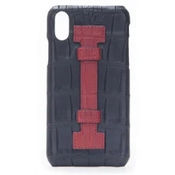 2 ME Style - Case Fingers Croco Black / Red - iPhone XR - Crocodile Leather Cover - Avvenice^ Case