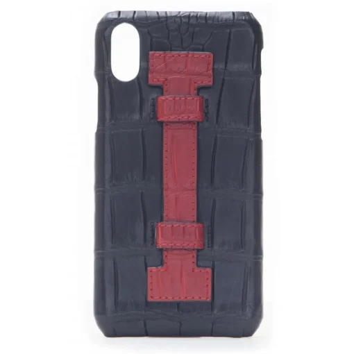 2 ME Style - Case Fingers Croco Black / Red - iPhone XR - Crocodile Leather Cover - Avvenice^ Case