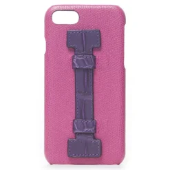 2 ME Style - Case Fingers Leather Fucsia / Croco Purple - iPhone 8 / 7 - Crocodile Leather Cover - Avvenice^ Case
