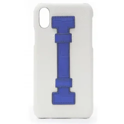 2 ME Style - Case Fingers Leather White / Croco Blue - iPhone X / XS - Crocodile Leather Cover - Avvenice
