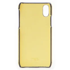 2 ME Style - Case Fingers Leather Yellow / Croco Blue - iPhone XR - Crocodile Leather Cover - Avvenice