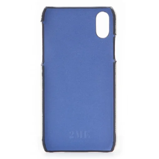 2 ME Style - Case Fingers Leather White / Croco Blue - iPhone X / XS - Crocodile Leather Cover - Avvenice