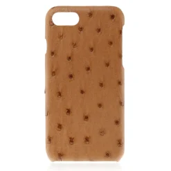 2 ME Style - Case Ostrich Cognac - iPhone 8 Plus / 7 Plus - Leather Cover - Avvenice^ Case