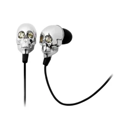 2 ME Style - Earphones In-Ear Silver Skull & Swarovski Crystals - Avvenice^ Audio