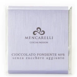 Mencarelli Cocoa Passion - Dark Chocolate Bar 60 % Sugar Free - Chocolate Bar 50 g - Avvenice^ Sweets