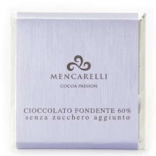 Mencarelli Cocoa Passion - Dark Chocolate Bar 60 % Sugar Free - Chocolate Bar 50 g - Avvenice^ Sweets