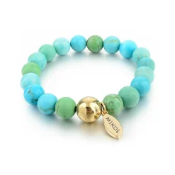 Mikol Marmi - Aquamarine Gemstone Marble Beaded Bracialet - Real Marble - Collection - Avvenice^ Other Accessories