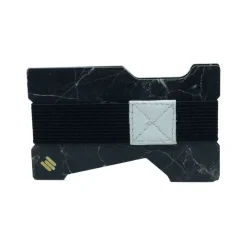Mikol Marmi - Black Marquina Gemstone Marble Minimalist Wallet - Credit Cards Holder - Real Marble - Collection - Avvenice