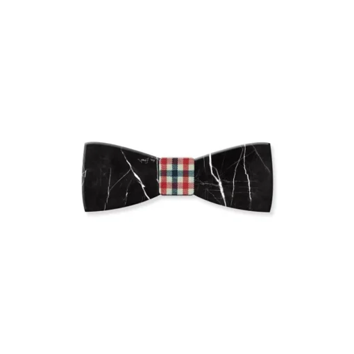 Mikol Marmi - Black Marquina Gemstone Marble Bow Tie - Papillon - Real Marble - Collection - Avvenice^ Ties & Bow Ties