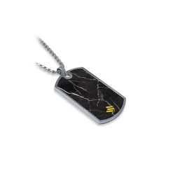 Mikol Marmi - Black Marquina Gemstone Marble Dog Tag - Real Marble - Collection - Avvenice^ Other Accessories