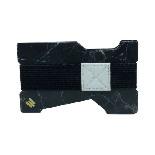Mikol Marmi - Black Marquina Gemstone Marble Minimalist Wallet - Credit Cards Holder - Real Marble - Collection - Avvenice