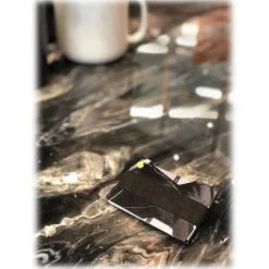 Mikol Marmi - Black Marquina Gemstone Marble Minimalist Wallet - Credit Cards Holder - Real Marble - Collection - Avvenice