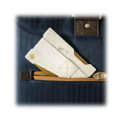 Mikol Marmi - Black Marquina Gemstone Marble Minimalist Wallet - Credit Cards Holder - Real Marble - Collection - Avvenice