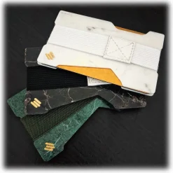 Mikol Marmi - Black Marquina Gemstone Marble Minimalist Wallet - Credit Cards Holder - Real Marble - Collection - Avvenice